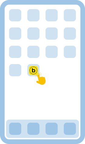 Open the app and tap the Login button