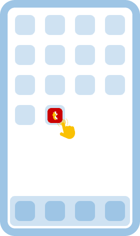Open the app and tap the Login button